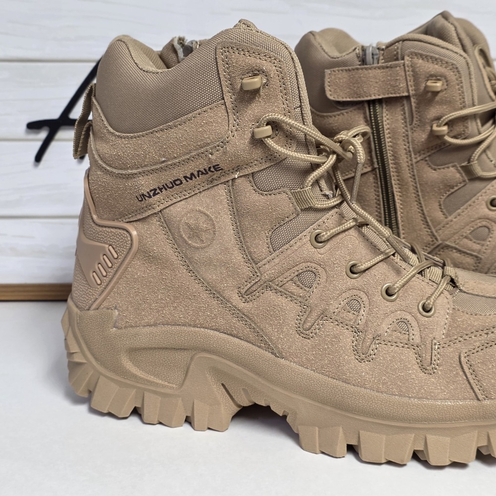 Unzhuo Make 5.11 Tactical Boots Mens 12 Beige Leather Lace Up Ankle Outdoor 46 - Picture 14 of 16